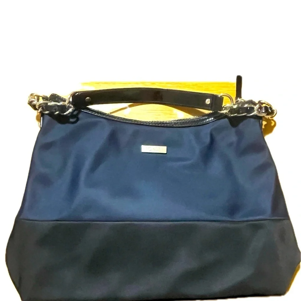 HP 🎉Kate Spade Blue Black Color Block Nylon Serena Top Handle Handbag Hobo Purse